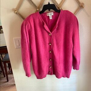 Cozy Fuchsia Fuzzy Women's Sweater Cold Weather Dressing